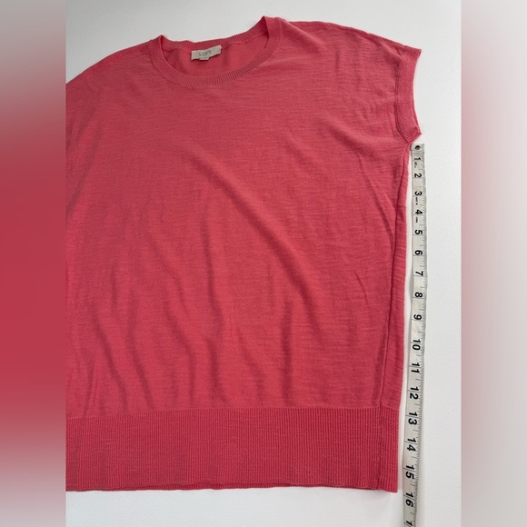 Loft 100% Cotton Coral Knit Drop Shoulder Sweater Vest Womens Medium - Picture 5 of 8